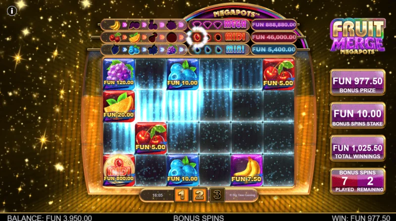Fruit Merge Megapots - Hold and Spin -peliruutu